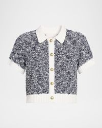 Adalee Short-Sleeve Crop Cardigan