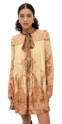 Zimmermann Hypnotic Batwing Mini Dress Cream Paisley 4