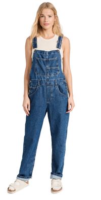 Free People Ziggy Denim Overalls Sapphire Blue L