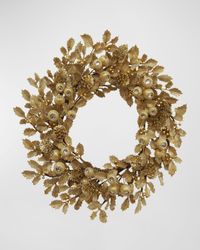 Christmas Holly Leaf with Pod Wreath