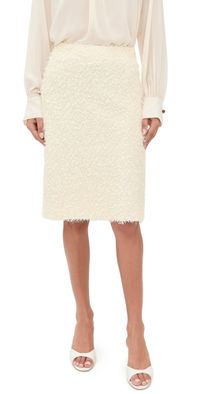 Vince Feathery Fringe Above Knee Skirt Lt Cream 0
