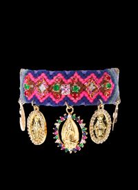 Hipanema - Bracelet tissé avec perles et pampilles - Taille M - Violet