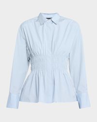 Blythe Smocked Poplin Shirt