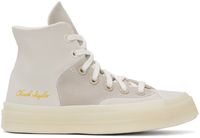 Converse Off-White & Taupe Chuck 70 Marquis Mixed Materials Sneakers
