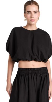 MIKOH Opihi Bubble Sleeve Crop Top Night 1
