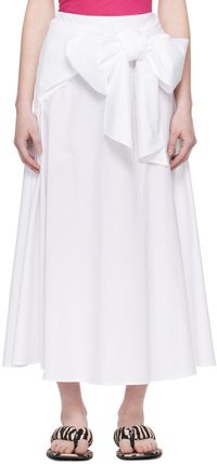 MSGM White Bow Maxi Skirt