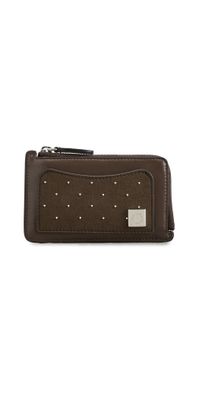 Stella McCartney Ryder Studded Zip Cardholder Moka One Size