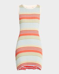 Cailin Striped Rib-Knit Mini Dress