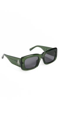 The Attico Marfa Sunglasses Military Green/Silver/Green One Size