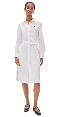 Polo Ralph Lauren Oxford Cory Long Sleeve Dress Bsr White 2
