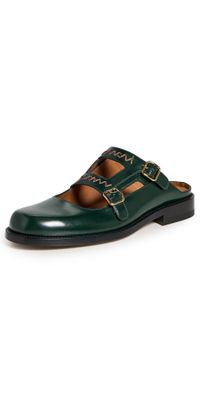 Marni Sabot Flats Dark Petrol 37