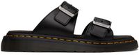 Dr. Martens Black Josef Leather Buckle Slide Sandals