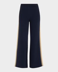 Cosmo Freya Side-Stripe Knit Wide-Leg Sweatpants