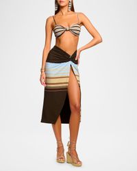 Xana Striped Midi Beach Skirt