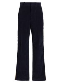 Men's Corduroy Suit Tape Pants - Navy Blue - Size 44