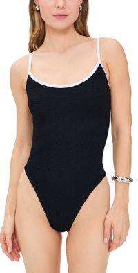 Hunza G Pamela Contrast One Piece Black/White One Size