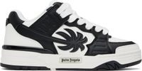 Palm Angels White & Black Venice Leather Sneakers