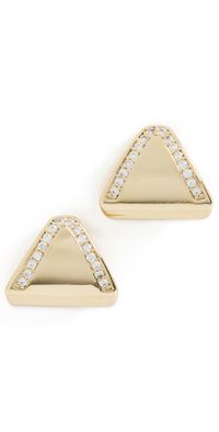 Luv Aj Pave Shield Studs Gold One Size