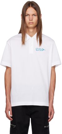 Givenchy White Printed Polo