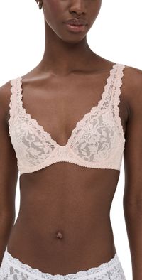 Hanky Panky High Apex Unlined Signature Lace Bra Blushing Rose 34C