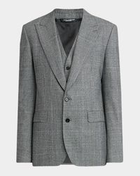 Men's Wool Glen Plaid Three-Piece Suit