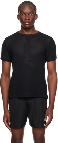 Courrèges Black Semi-Sheer T-Shirt