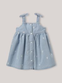 Cyrillus - Robe vichy brodée - Taille 36M - Bleu