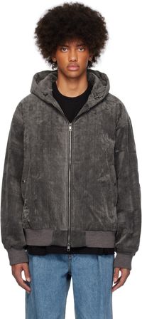 WOOYOUNGMI Gray Cotton Hooded Jacket