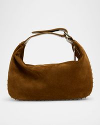 Funky Dopp Spike Top-Handle Bag in Suede