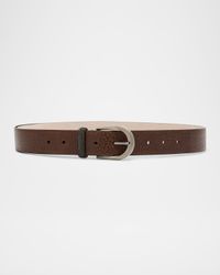 Calf Leather Belt W/ Brass Buckle