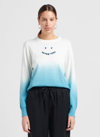 Paul Smith - Pull col rond dégradé fondu en coton - Taille L - Bleu