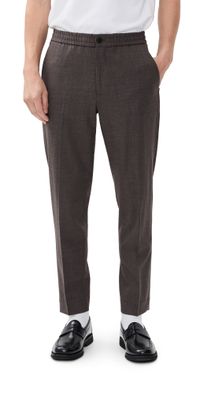 Theory Mayer Drawstring Pants in Jaspe Flannel Brown 34