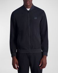 Men's Track Jacket with Mesh Trim