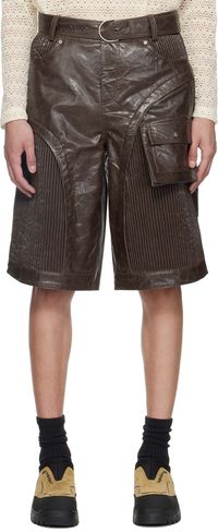 Andersson Bell Brown Sunbird Faux-Leather Shorts