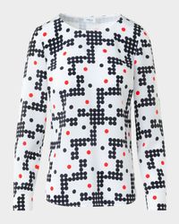 Alice Dot Grid Crepe De Chine Blouse