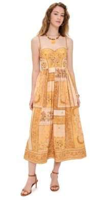 Zimmermann Lucky Corset Midi Dress Mustard Bandana 1