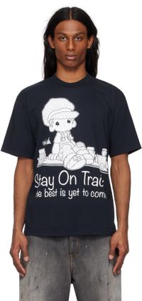 Online Ceramics Navy Precious Moments 'Stay On Track' T-shirt
