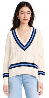Polo Ralph Lauren Cable Knit Cotton Cricket Sweater Cream L