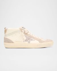 Midstar Mixed Leather Mid-Top Sneakers