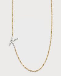 Diamond Asymmetrical Initial Necklace, K
