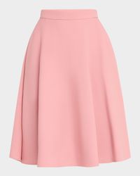 Wool Crepe-Stretch Longuette Skirt