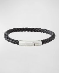 Men's Charles Leather Bracelet, Black