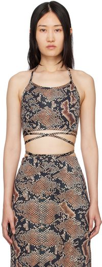 Atlein Black Snake Print Tank Top