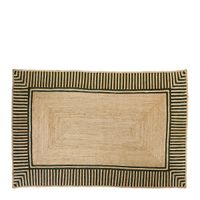 Blanc D'ivoire - Tapis en jute - Taille 300x200 - Noir