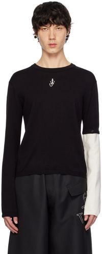 JW Anderson Black Contrast Sleeve Sweater