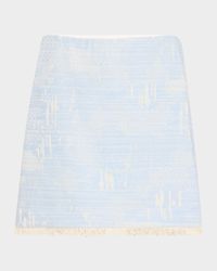 Rigby Fringe-Hem Tweed Mini Skirt