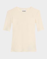 Elbow-Sleeve Slim Top