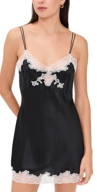 Only Hearts Silk Charmeuse Mini Slip Black/Vintage S