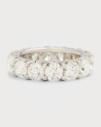 Diamond 18K White Gold Eternity Band Ring, Size 6, 7.0tcw