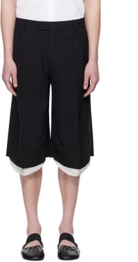 ALAINPAUL Black Knee Tailored Shorts